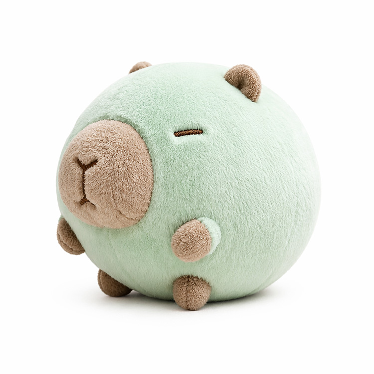 Gối ôm sang trọng tròn Capybara màu xanh bạc hà